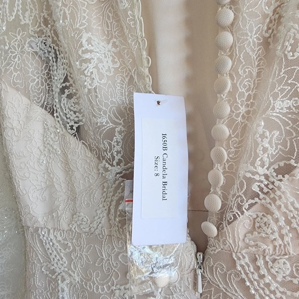 NEW BHLDN JENNY YOO CANDELA LACE WEDDING DRESS GOWN - Picture 6 of 13
